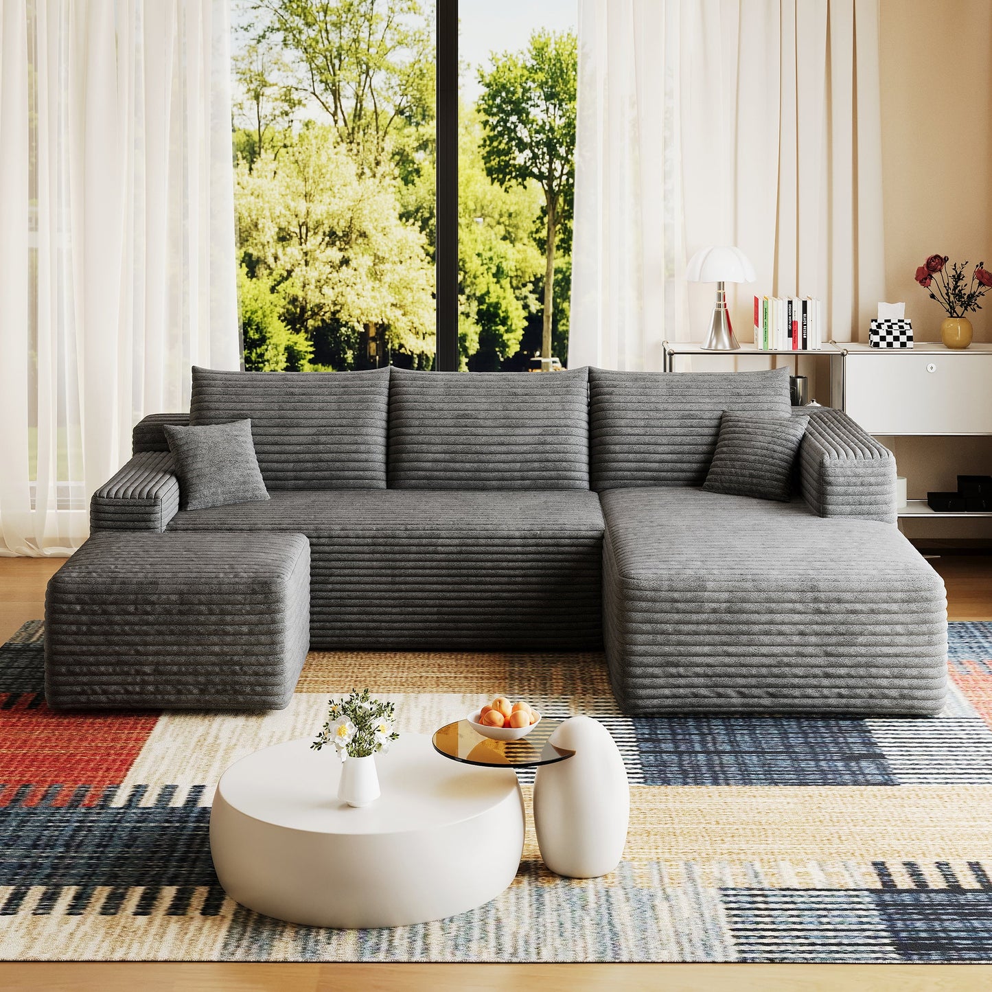 95" Cloud Sectional Sofa with Ottoman
