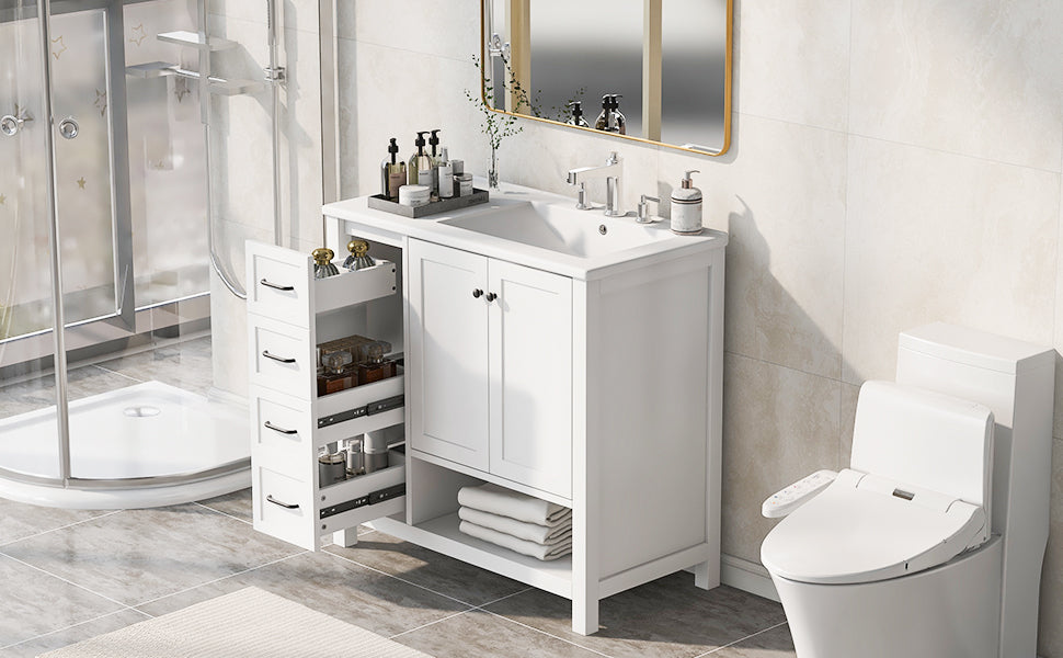 36" Bathroom Vanity with Sink Top and Storage Cabinet