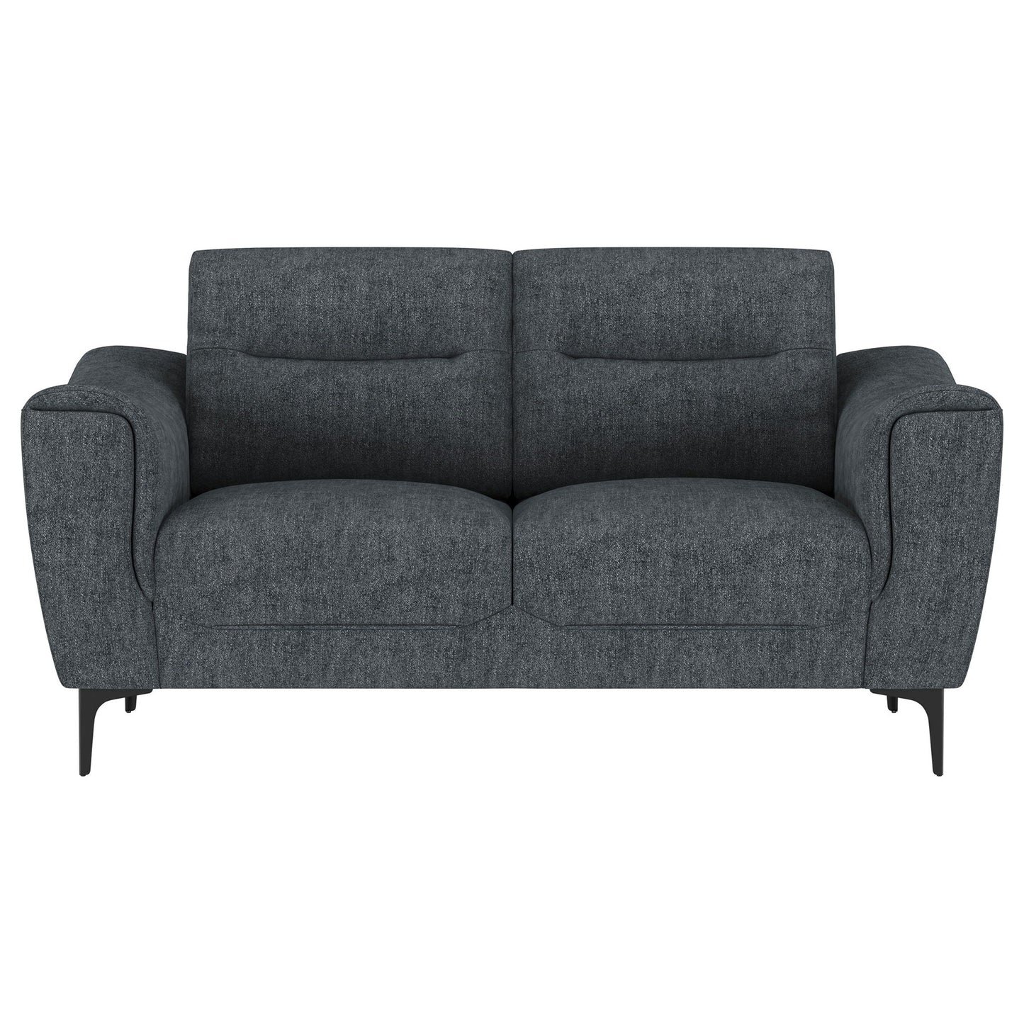 Oberle - 2 Piece Upholstered Sofa Set With Pocket Coil Seating - Charcoal