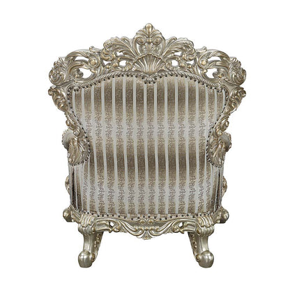 Sorina - Chair With 2 Pillows - Velvet, Fabric & Antique Gold