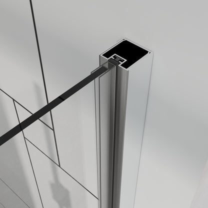 Bifold Frameless Shower Door With Tempered Clear Glass