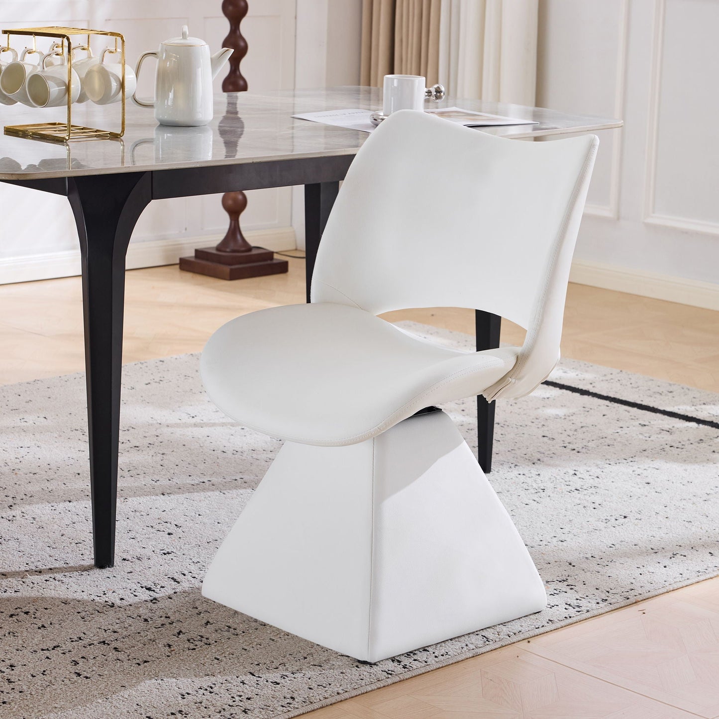 Modern Swivel Dining Chair With High Back