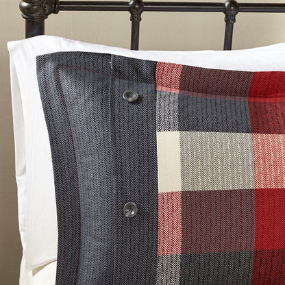 7 Piece Herringbone Comforter Set Red Cal King