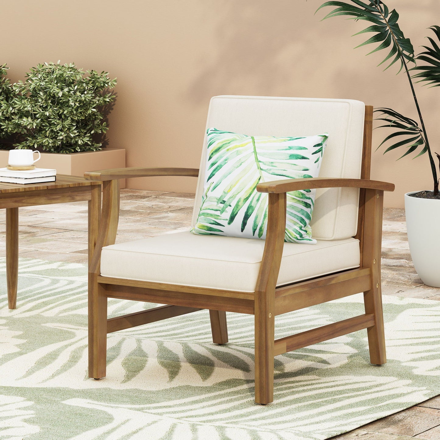 Perla Contemporary Club Chair with Water Resistant Cushion
