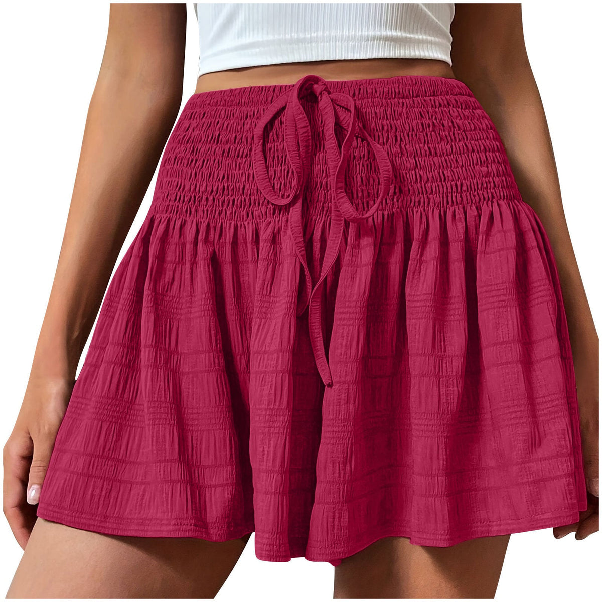 2026 Cross-Border European And American Women's Summer Fashion Solid Color Drawstring Sports Shorts