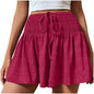 2026 Cross-Border European And American Women's Summer Fashion Solid Color Drawstring Sports Shorts