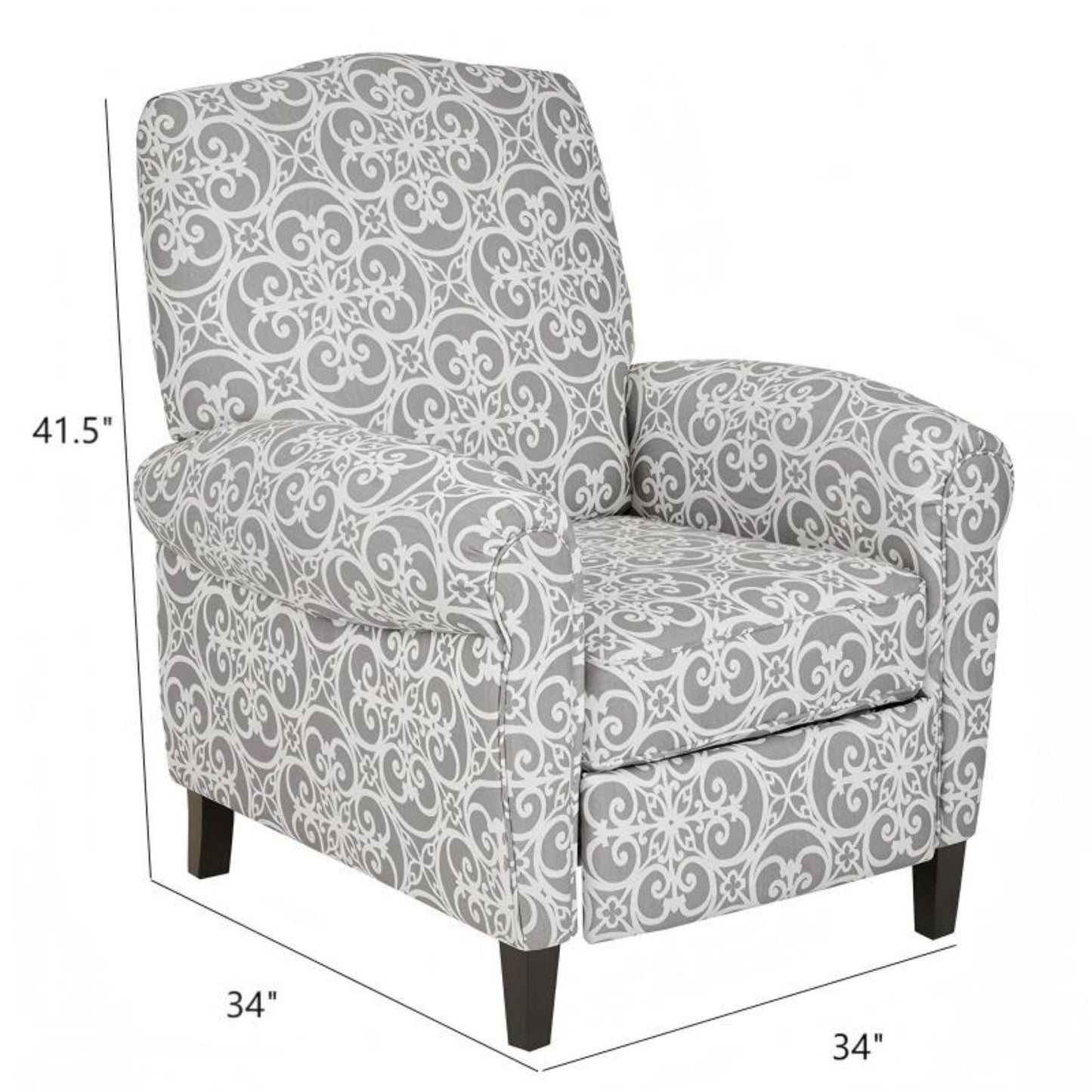 Kirby Transitional Push Back Recliner Chair