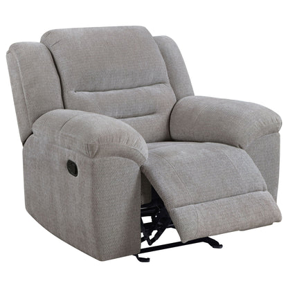 Sebring - Upholstered Glider Recliner Chair With Manual Recline And Smooth Gliding Motion - Gray