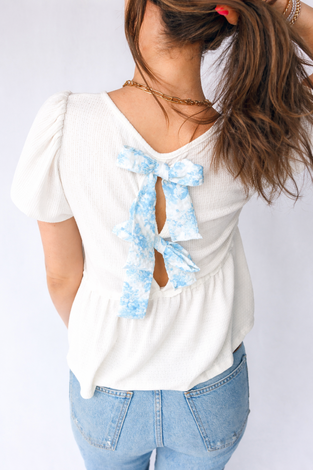 Lilliana Bubble Sleeve Peplum Top