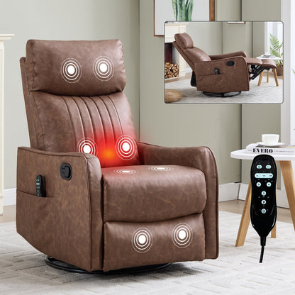Brown Heat Massage Manual Recliner Chair