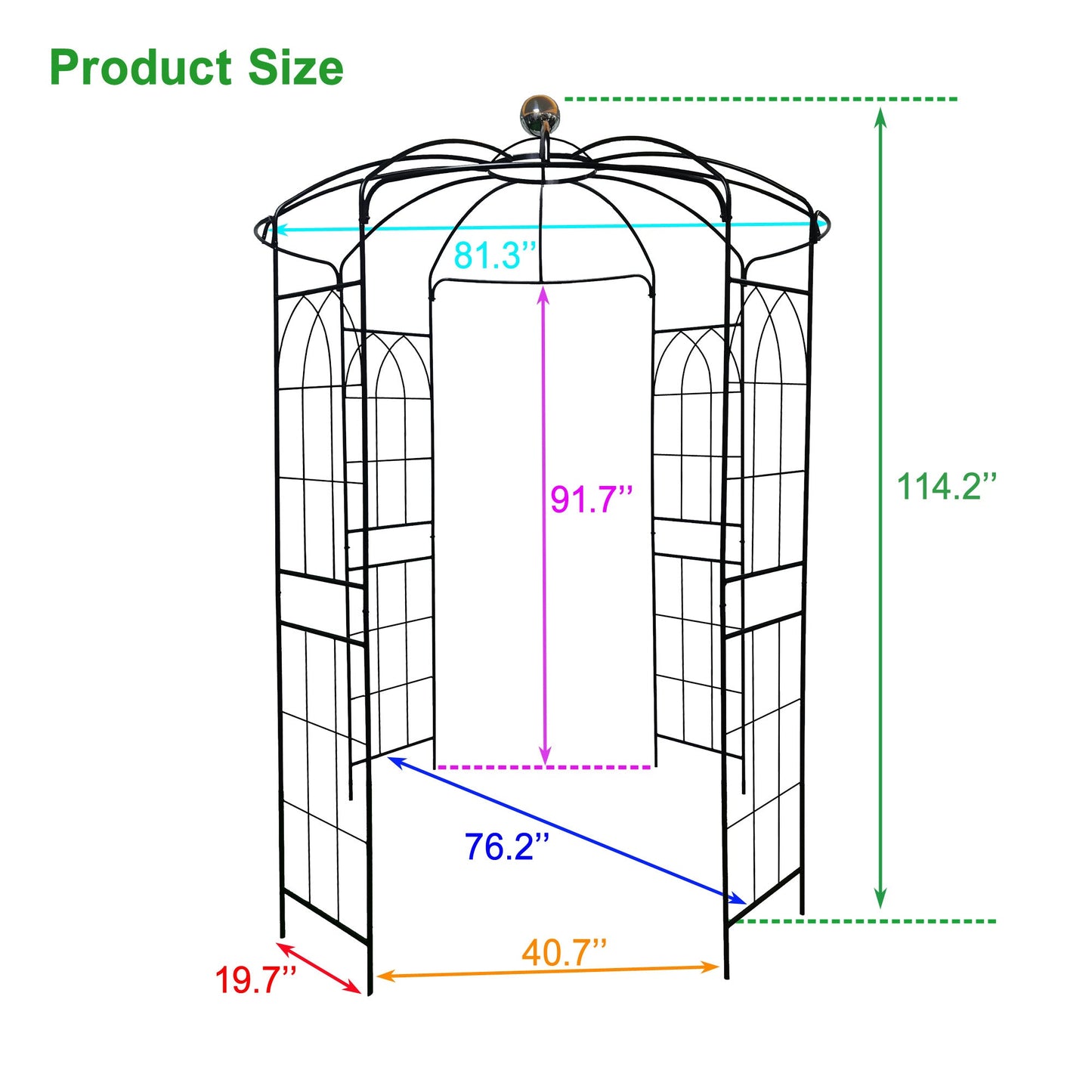 Metal Garden Arch Iron Pergola