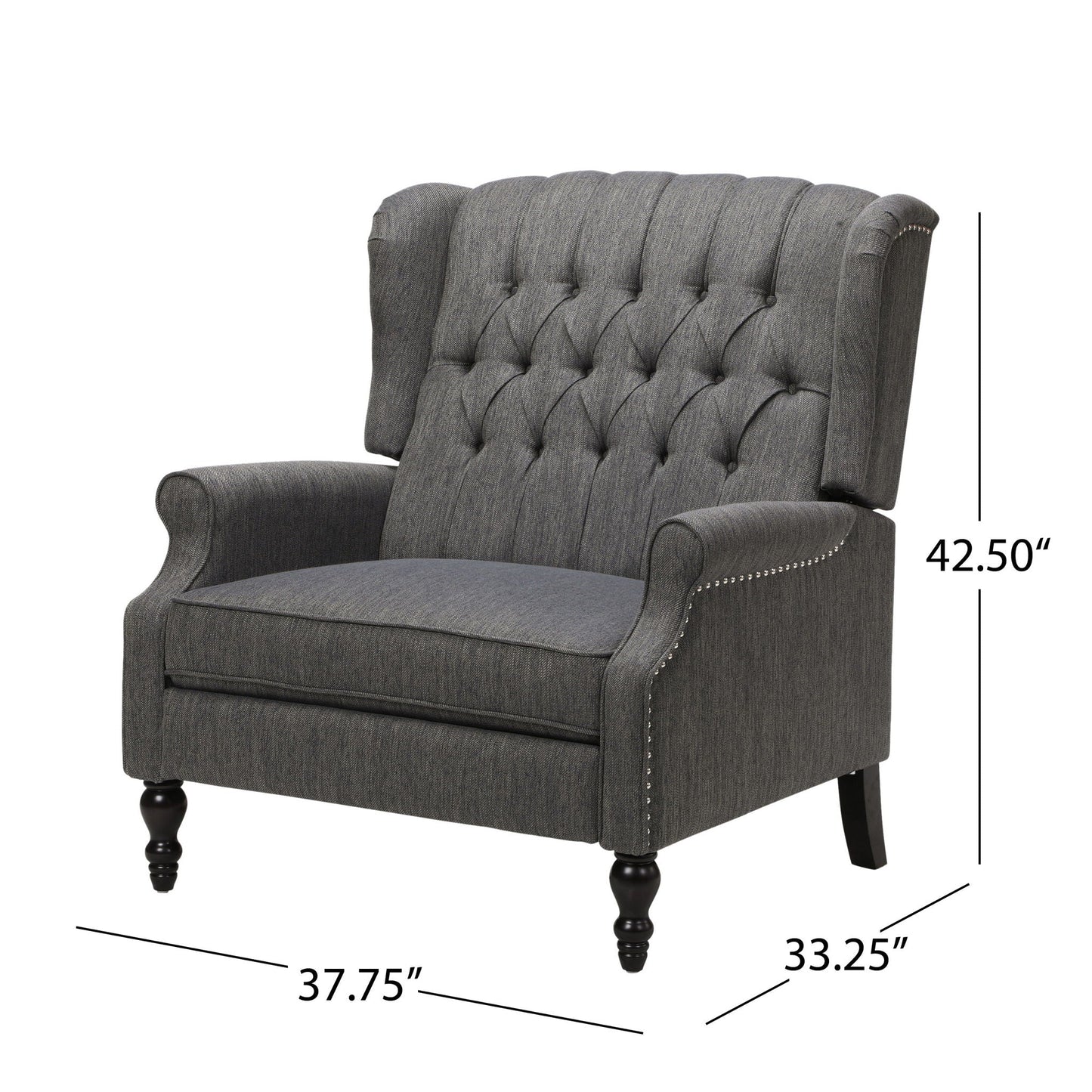 Dunham Contemporary Fabric Tufted Oversized Pushback Recliner