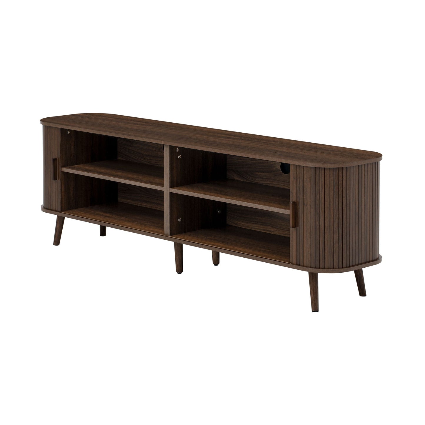 70" TV Stand, Media Center With Ample Storage - Dark Brown