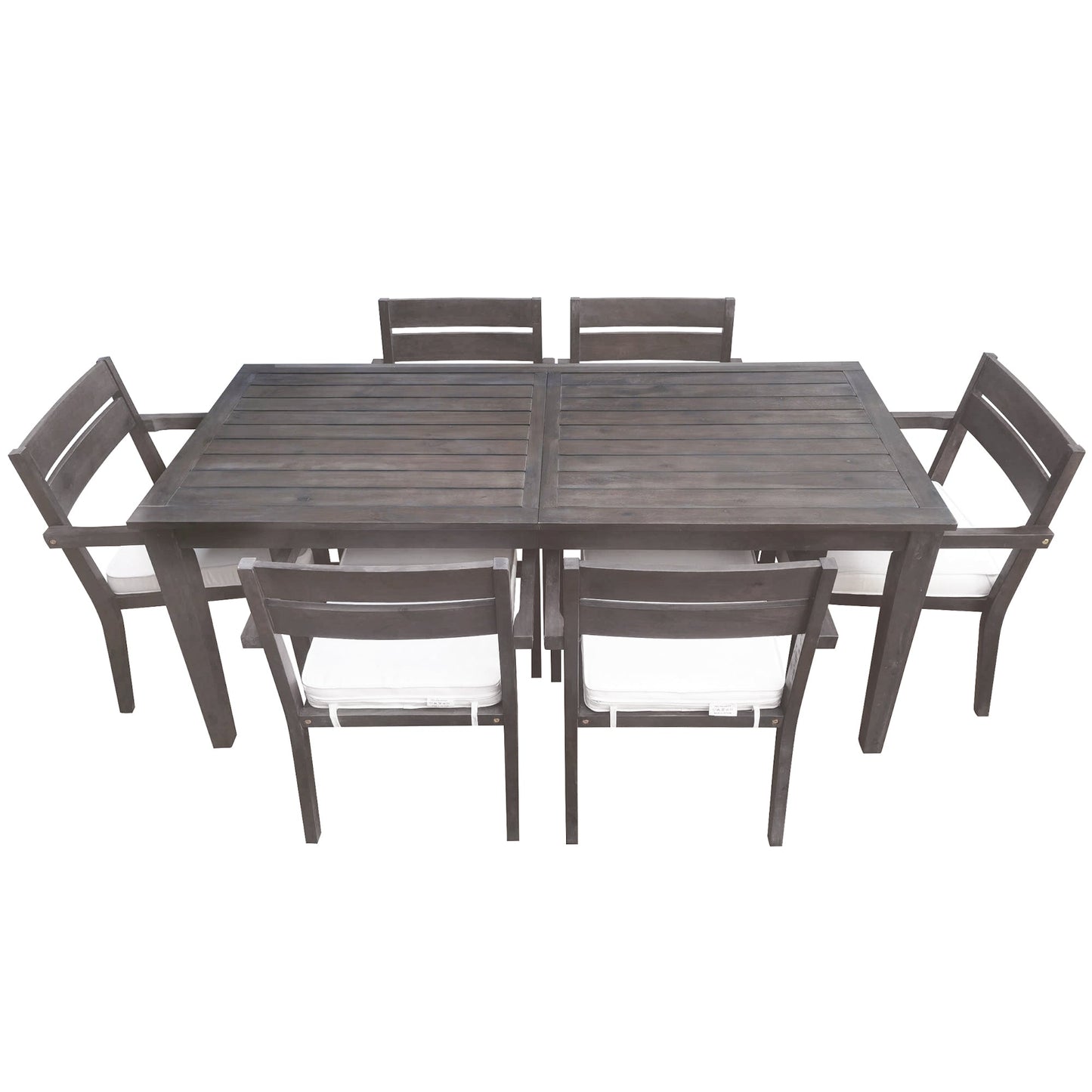 U_Style 7 Pieces Acacia Wood Outdoor Dining Set with Cushions