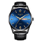Luminous Waterproof Leather-Strap Quartz Watch For Men