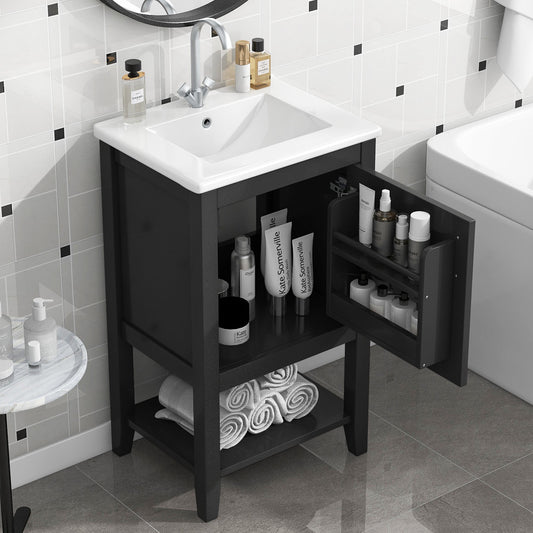 20" Bathroom Vanity with Sink and Storage Rack