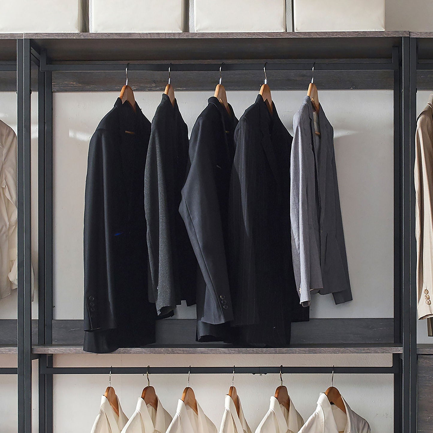 Monica - Modular Design Walk-In Closet System - Rustic