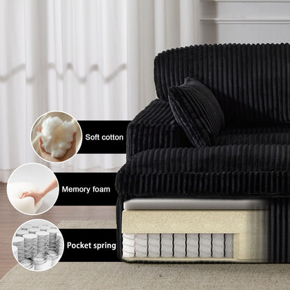 Double Chaise Lounge Chair, Oversized Upholstered Sleeper Cloud Couch