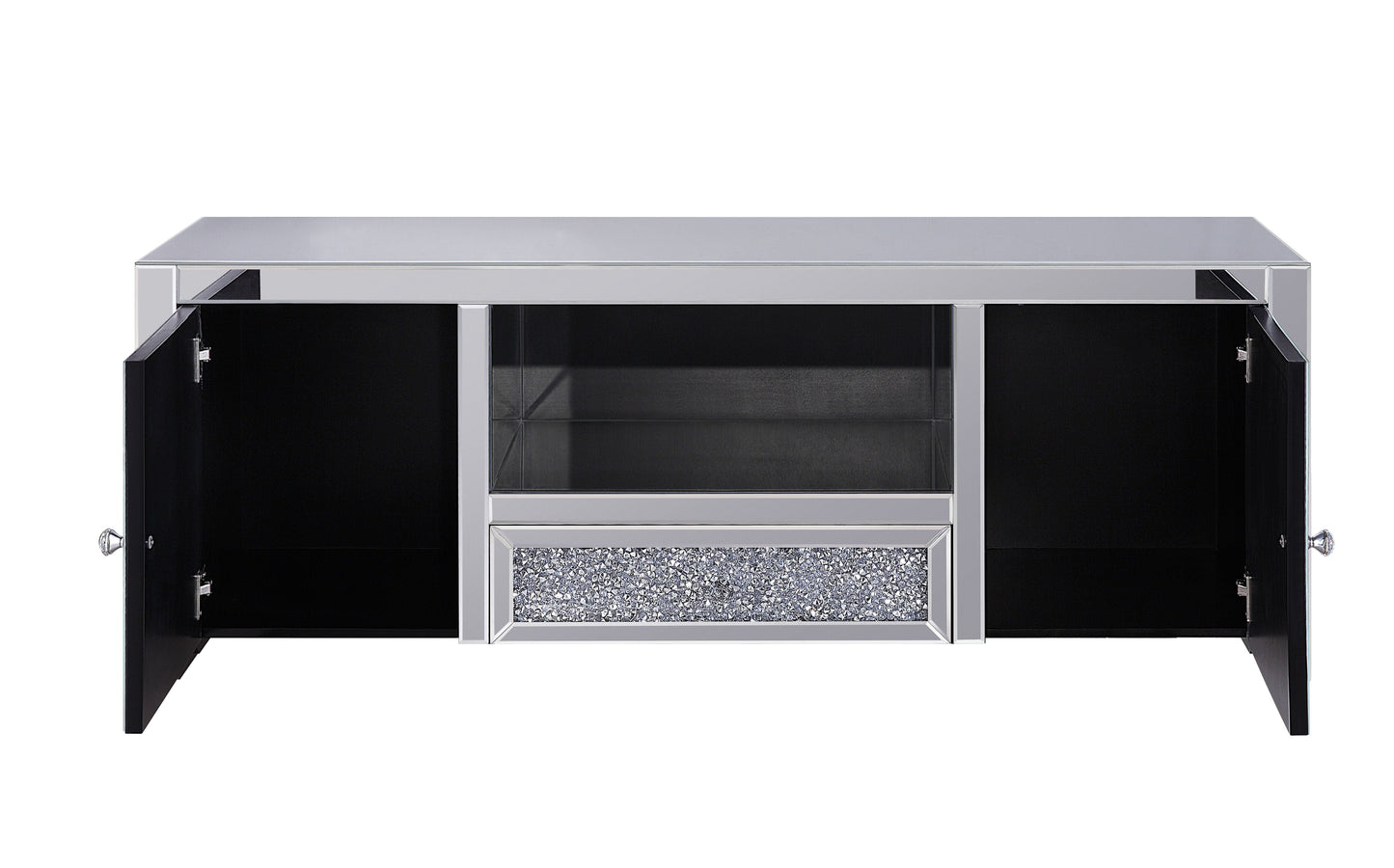 Noralie Mirrored & Faux Diamonds TV Stand (Assembled)