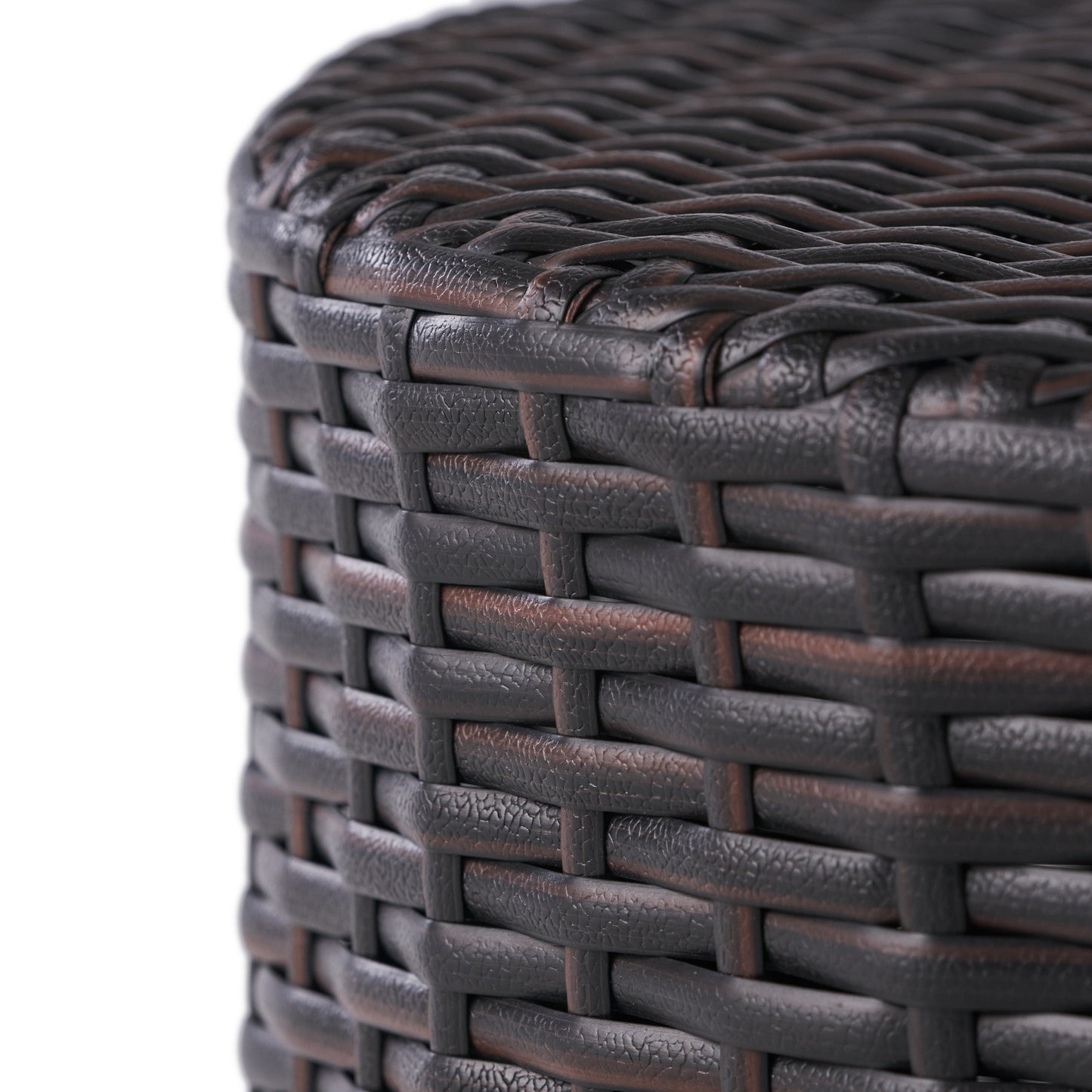 Kingstown RD Barrel Side Table, Outdoor Wicker End Table