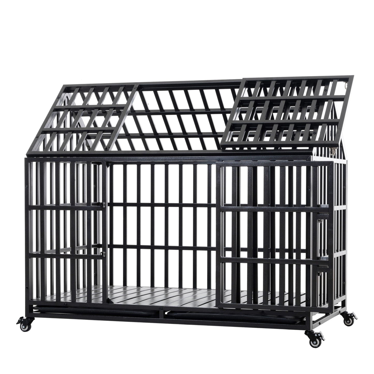 Heavy Duty Dog Crate Lockable Wheels