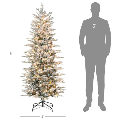 Artificial Flocked Christmas Tree with Warm Lights