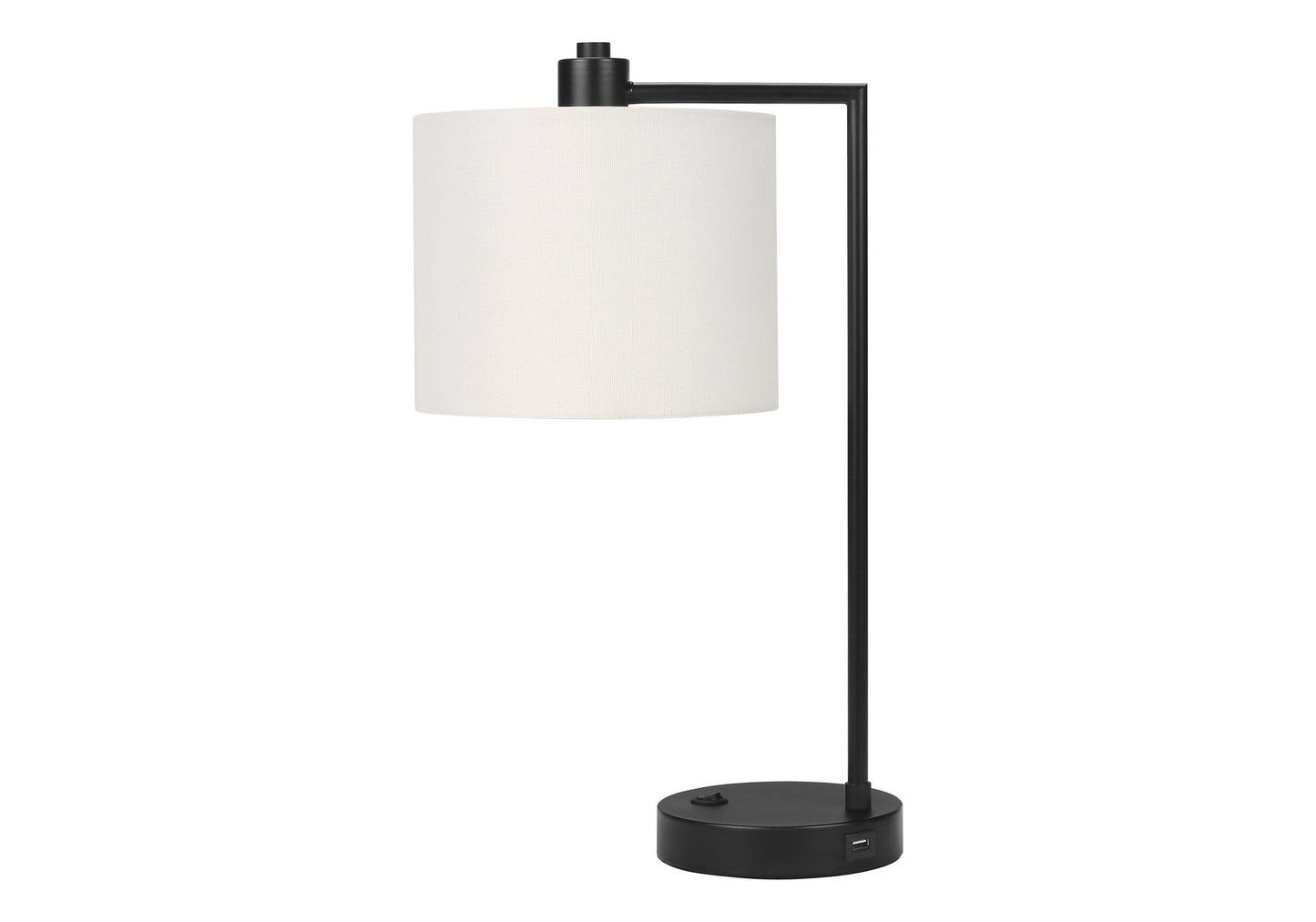 Lighting Table Lamp with USB Port Included, Modern - Black / Cream