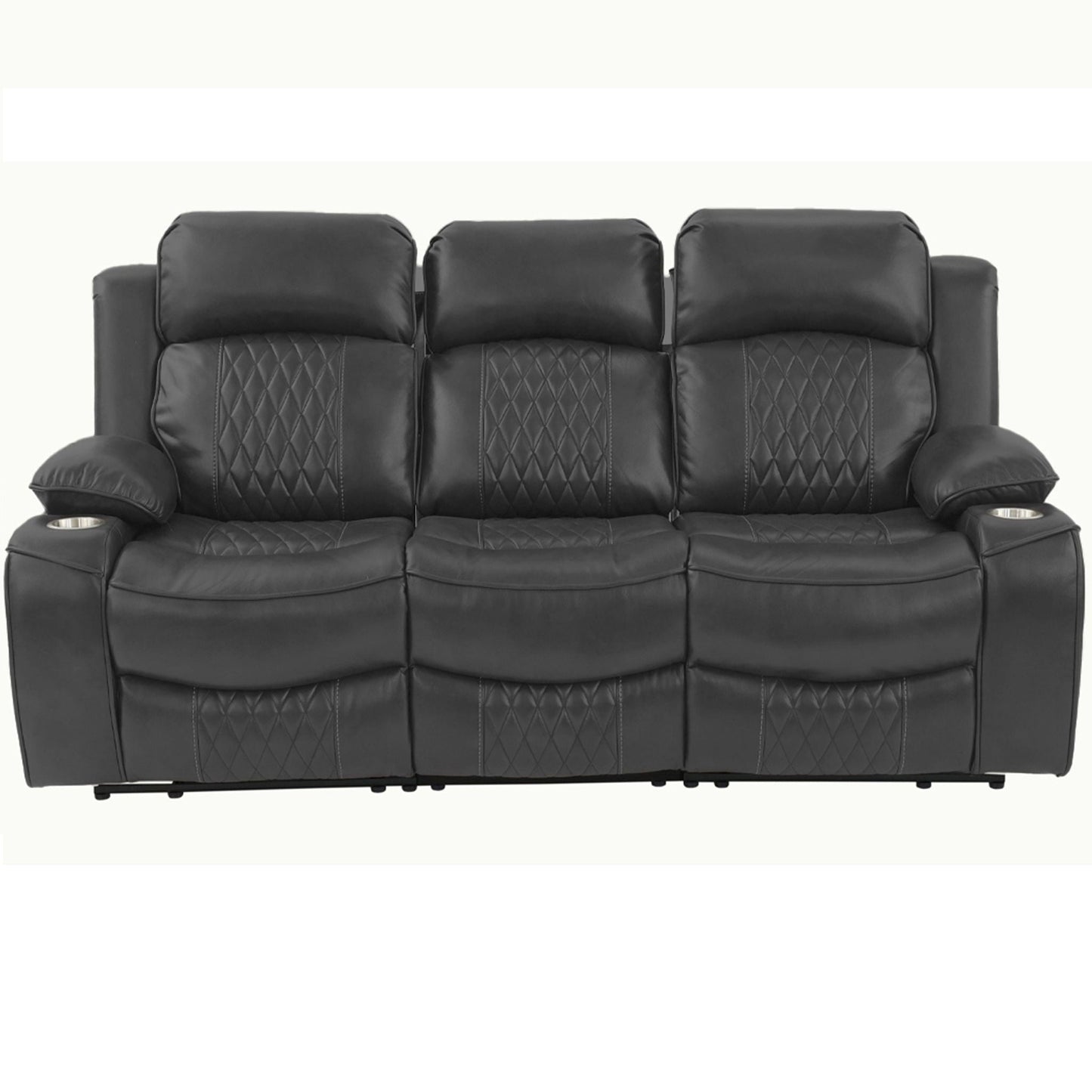 Power Motion Living Room Set With USB Port, Adjustable Headrest, Cup Holder