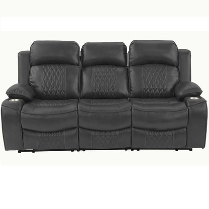 Power Motion Living Room Set With USB Port, Adjustable Headrest, Cup Holder