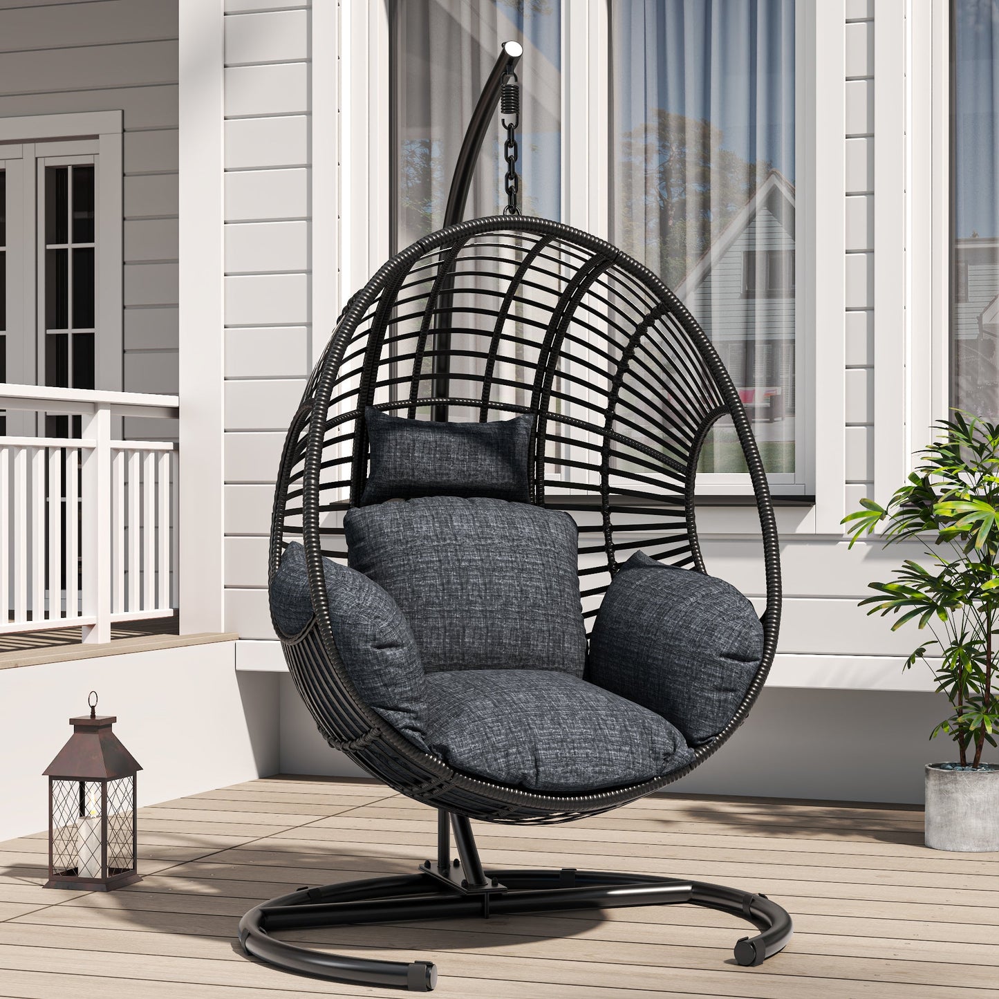 42 Extra Wide U-Base Hanging Egg Chair with Cushion