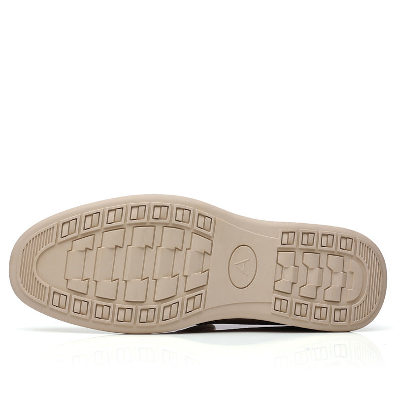 Men's Leather Shoes Casual Leather Shoes Hollow Soft Bottom Soft Leather Non-slip Middle-aged People's Shoes