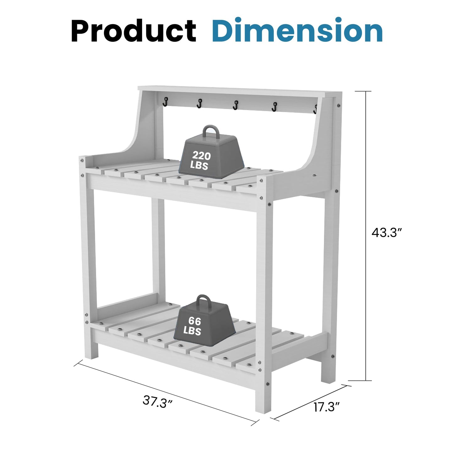Potting Benches for Outside, HDPE Garden Potting Table with Storage