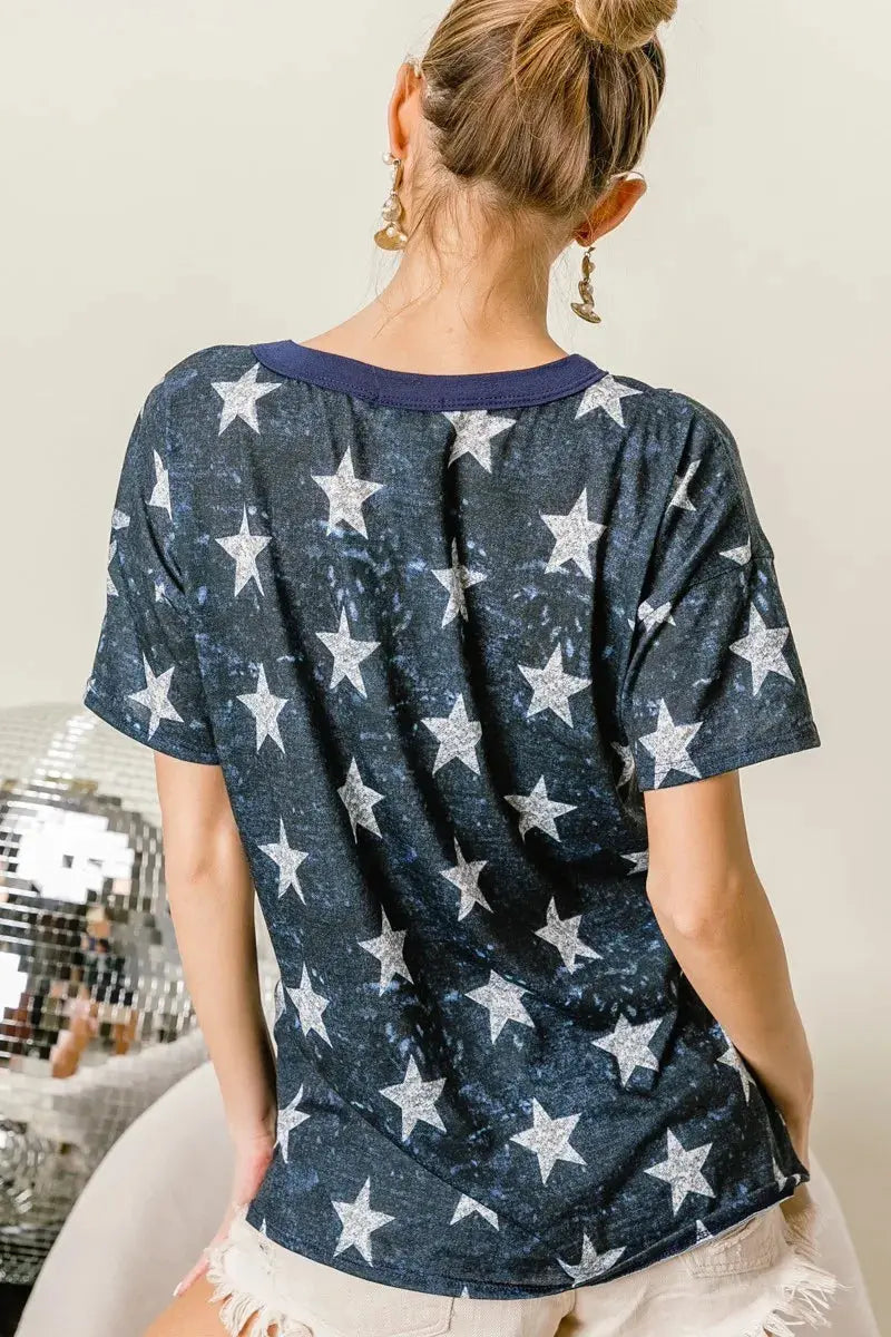 Women's Graphic Tee Women's Tee - Star Print - Y2K Vintage Style