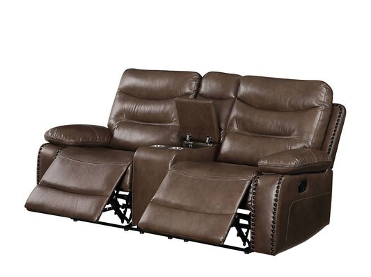 Aashi Leather Gel Match Recliner Loveseat - Brown
