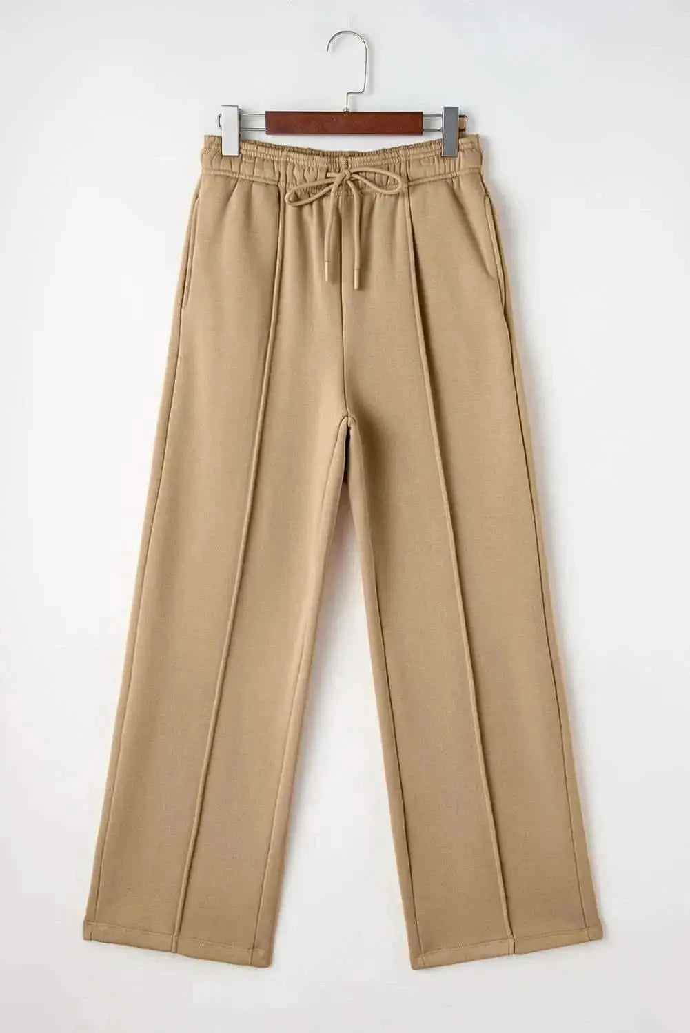 Trendsi Wide Leg Trousers Women's Casual Drawstring Pocketed Pants Comfortable Fit