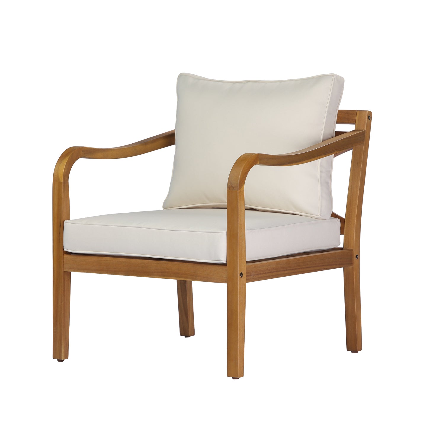 Acacia Wood Patio Furniture Club Chair Set of 2
