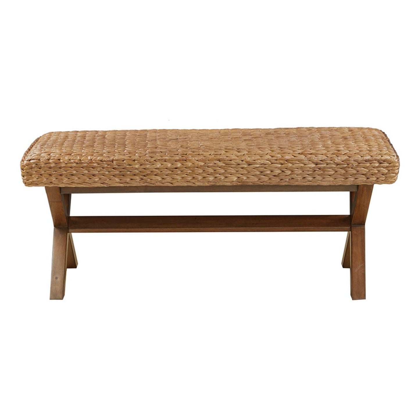 Bench With Water Hyacinth Seat - Brown