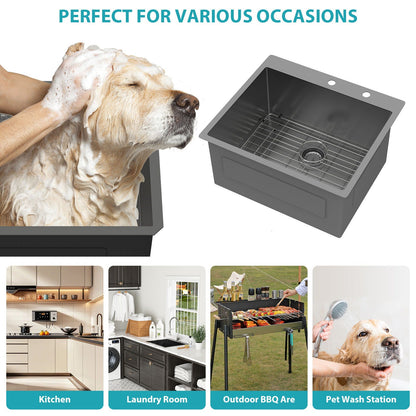 Topmount Kitchen Sink 16 Gauge, Single Bowl