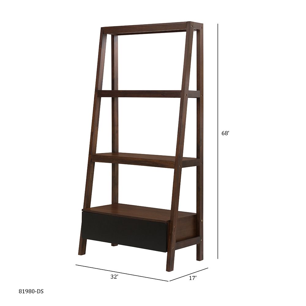 Ladder Shelf, Ladder Style Display Shelf - Natural Wood / Brown