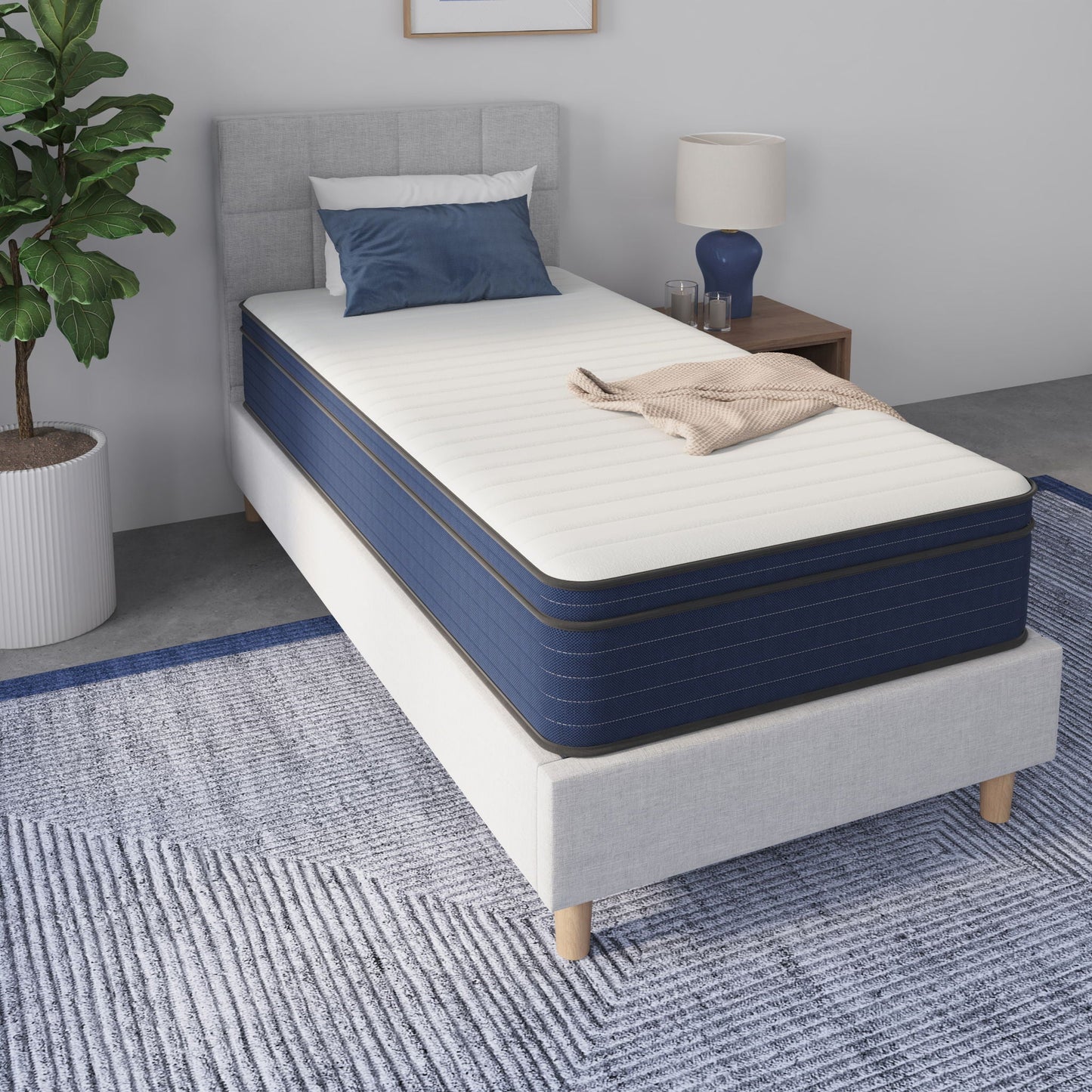 10" Medium Firm Euro Top Hybrid Cooling Gel Infused Pocket Spring And Memory Foam Mattress