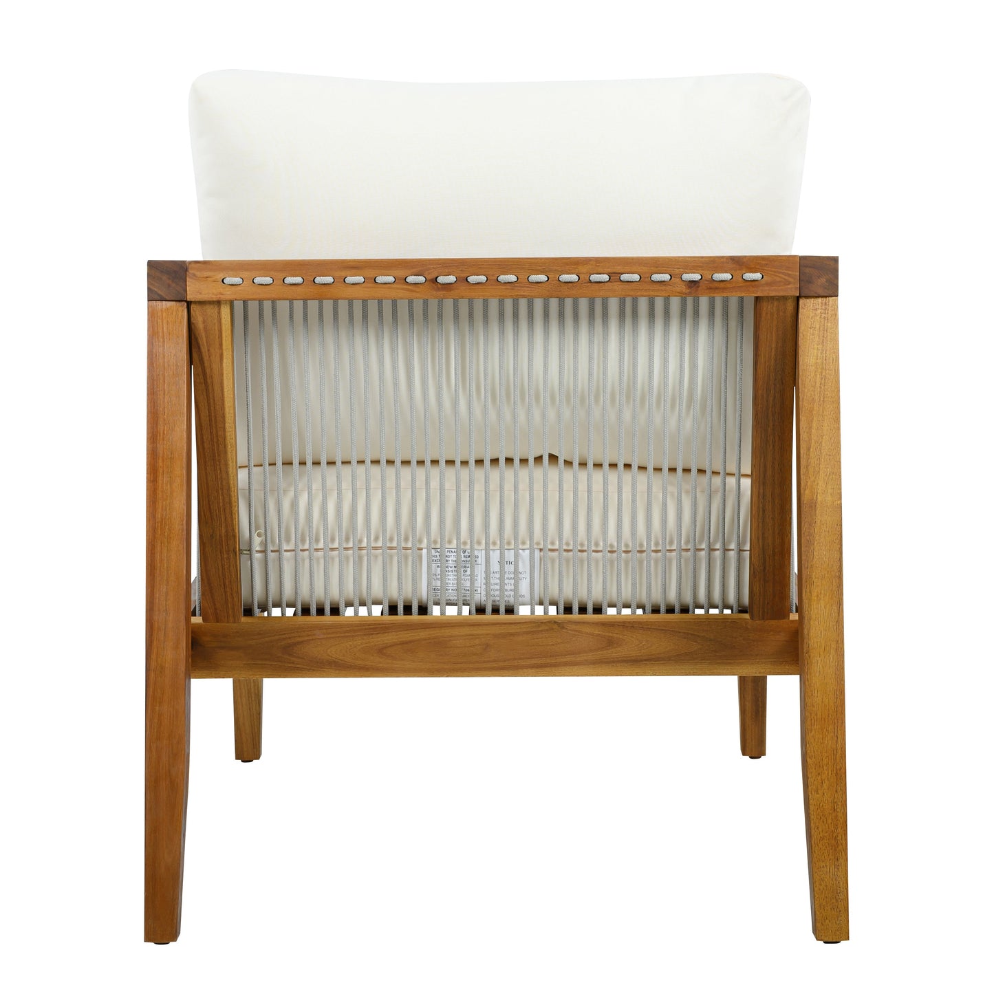 Outdoor Club Chair (Set of 1) - Acacia Wood Frame with Rope Back
