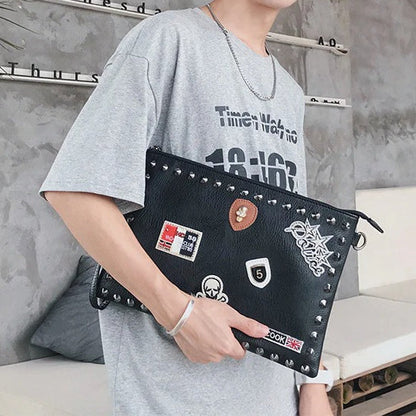 Black rivet clutch bag shoulder messenger bag envelope bag