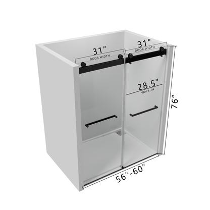 Double Sliding Frameless Soft-Close Shower Door
