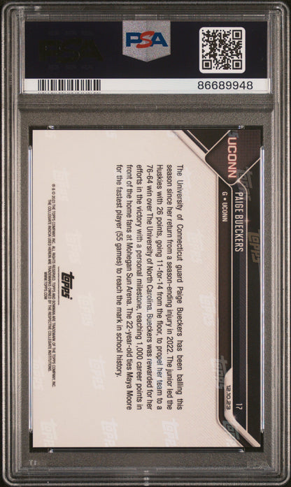 Graded 2023 Topps Bowman U Now Paige Bueckers #17 Rookie RC Basketball Card PSA 10 Gem Mint