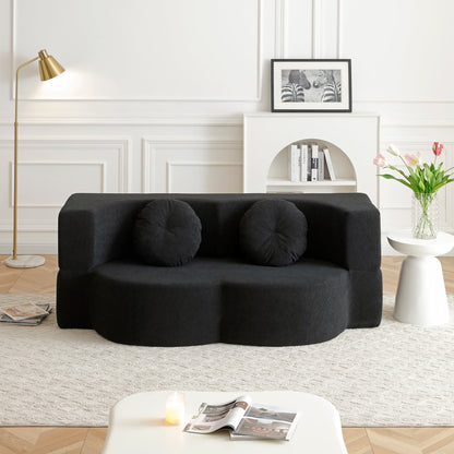 2-in-1 Folding Sofa Bed with Pillow
