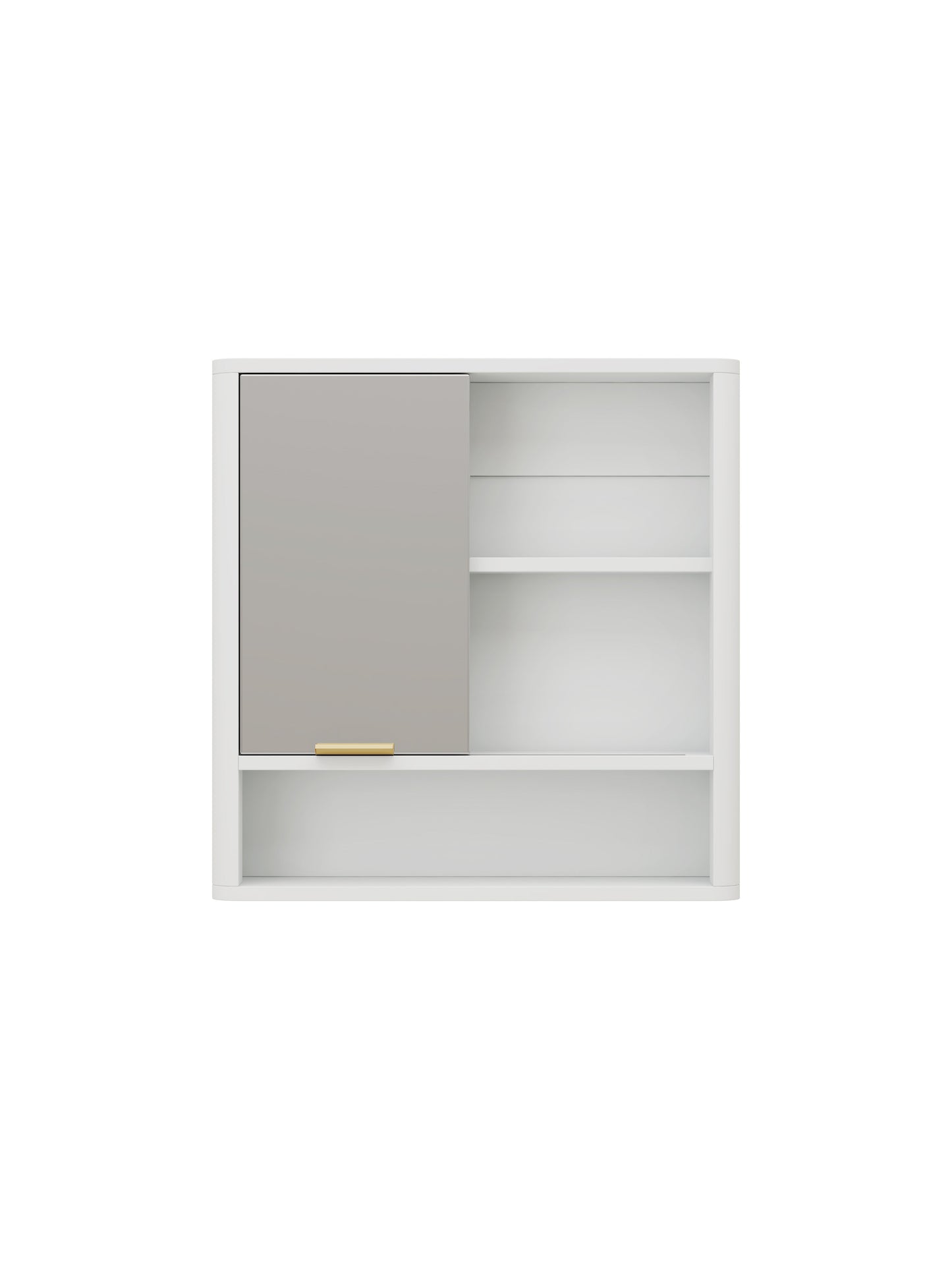 Modern Bathroom Mirror Cabinet with Open Shelves