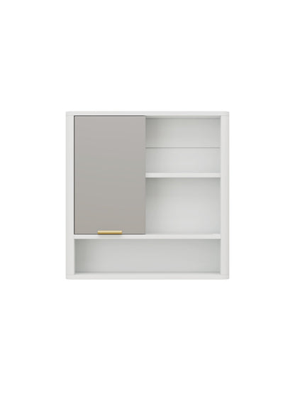 Modern Bathroom Mirror Cabinet with Open Shelves