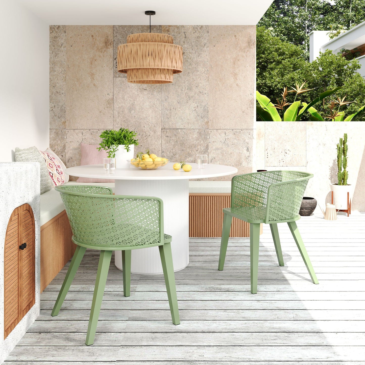 Milan Outdoor Dining Chair Set of 2