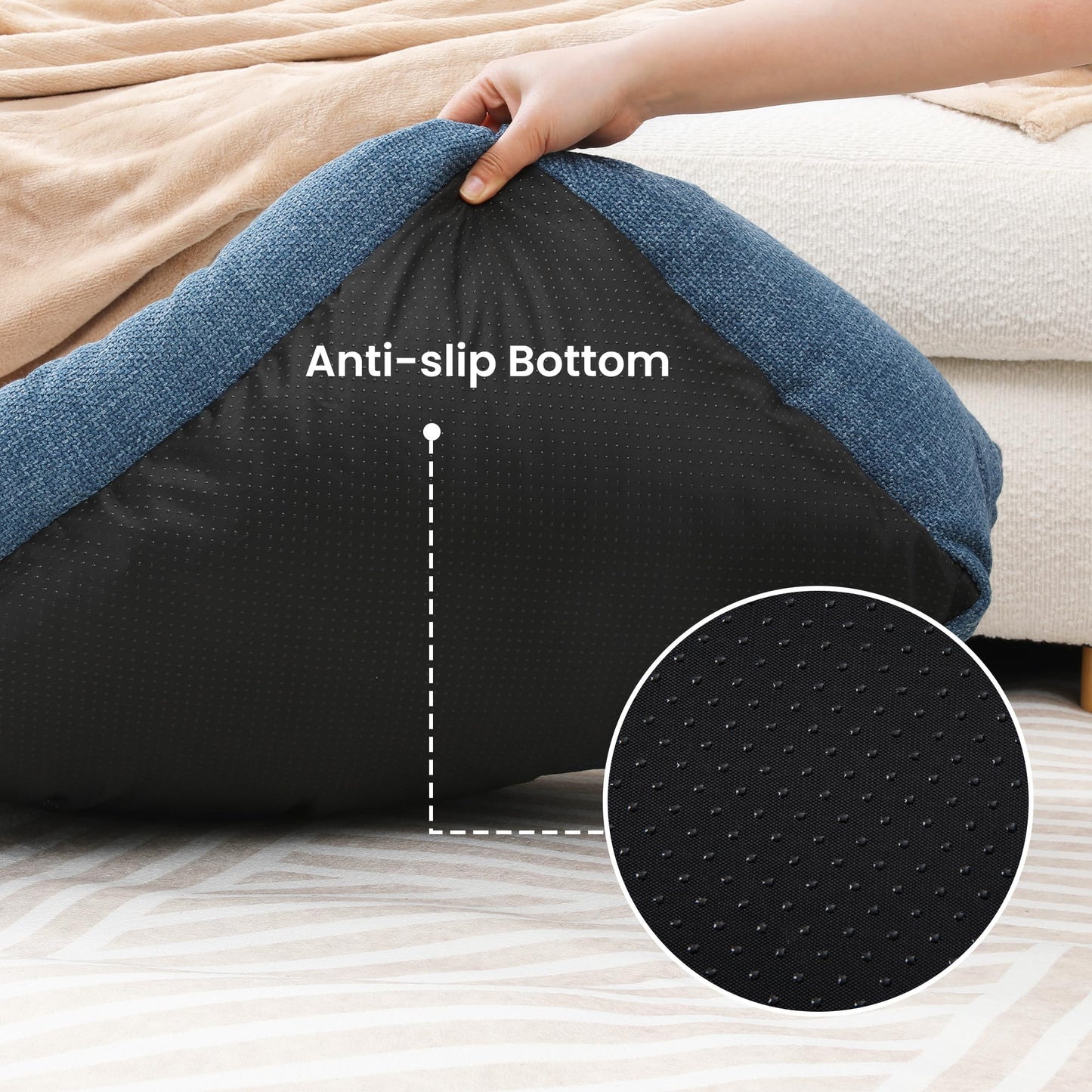 Small Dog Bed with Anti-Slip Bottom and Washable Cover