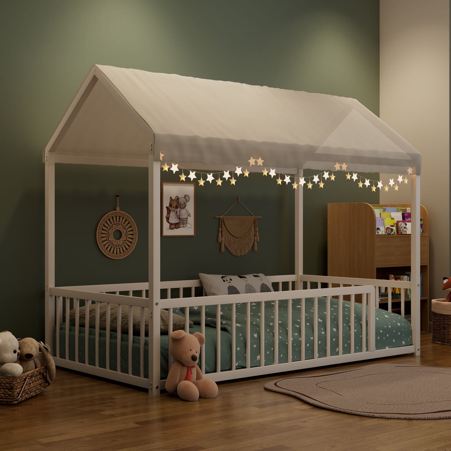 Montessori Floor Bed Frame With House Shape